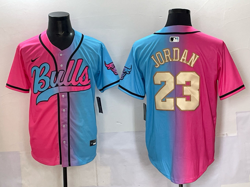 Men Chicago Bulls Nike 23 Jordan Blue pink NBA 2025 Jersey style 013